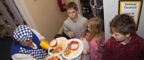 School dinners at Bedfield Primary School