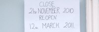 Re-open 12th March 2011
