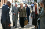 Dame Janet Baker arriving at Aldeburgh Cinema