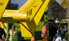 The air ambulance attending at Framlingham Castle