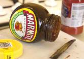 Marmite jar on its side