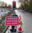 Temporary traffic lights in FairfieldRoad Framlingham