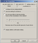 Recycle bin properties