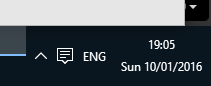 ENG on the taskbar