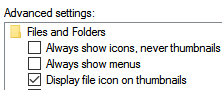 Windows 10 folder options