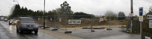 The demolished garage in Wickham Market